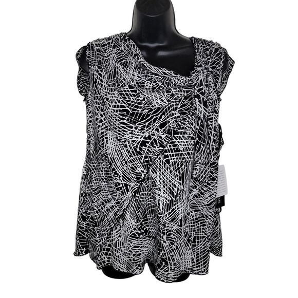 Jones New York Nwt Venice silk black blouse top size 24w - Picture 1 of 6